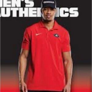 Nike Men's Red Polo with Embroidered Team Patch